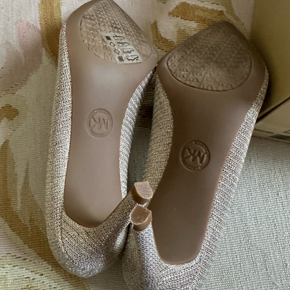 Michael Kors Alina Flex Pump Glitter Chain Mesh Pumps 7.5 Like New - Picture 4 of 8